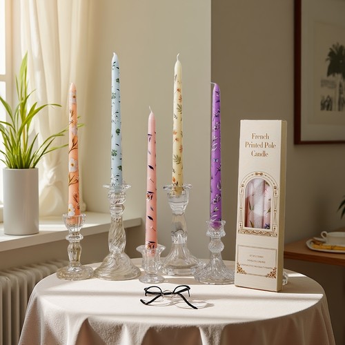 2pcs taper candles floral - candles,,